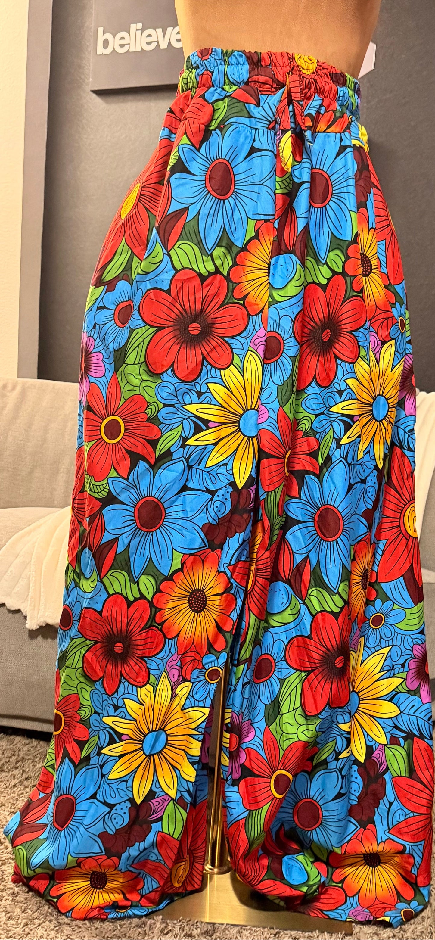 Flower Ankara Pant, Fits a size Small to Size 16