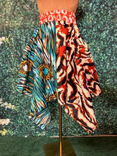 005 Ankara Handkerchief Skirt fits a size 06 to size 16 Elastic waist