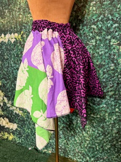 008 Stylish Ankara Handkerchief Skirt fits size 06 to size 18