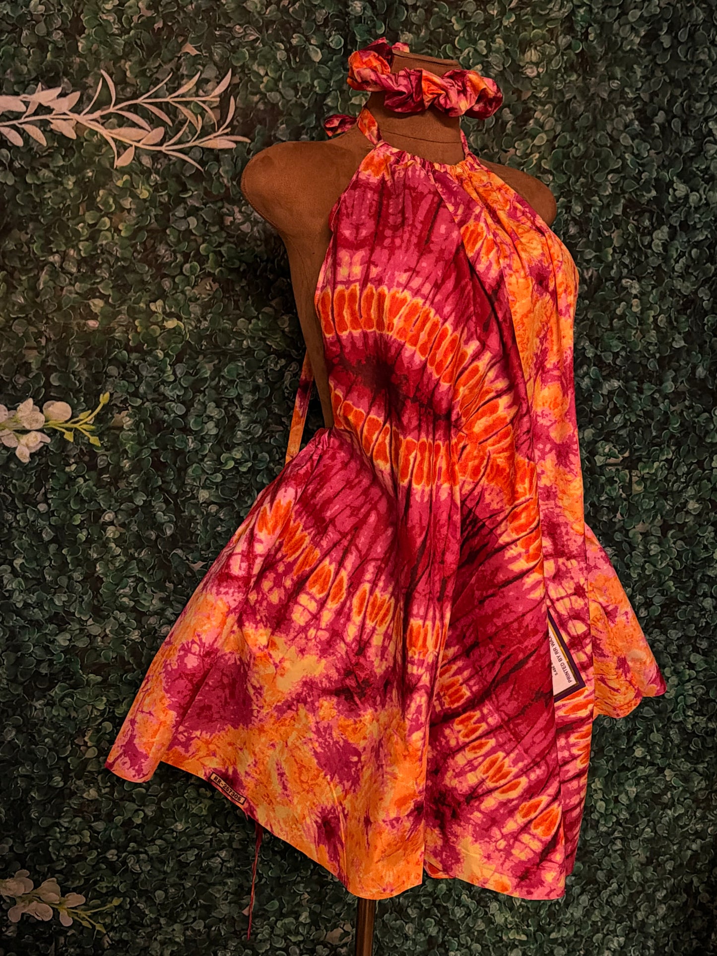 Ankara Backless Dress with Built in Bra Case