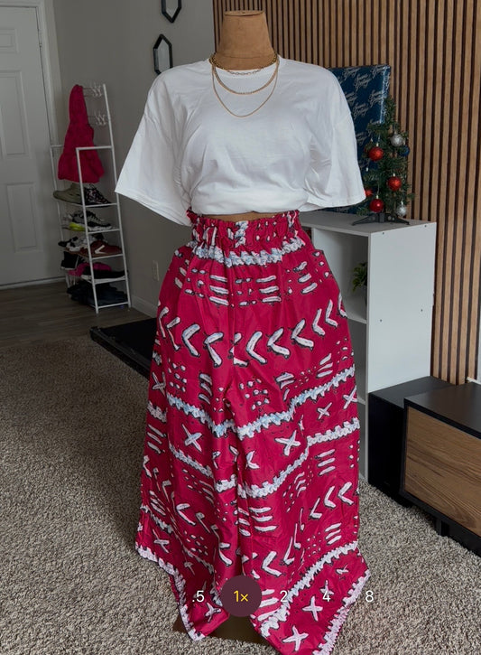 007 African Print Pant, Ankara wide leg palazzo trouser, women clothing's, African unisex pants, Trendy Adire Asoke, Elastic Rope waist. Fits a size 6 to size 16