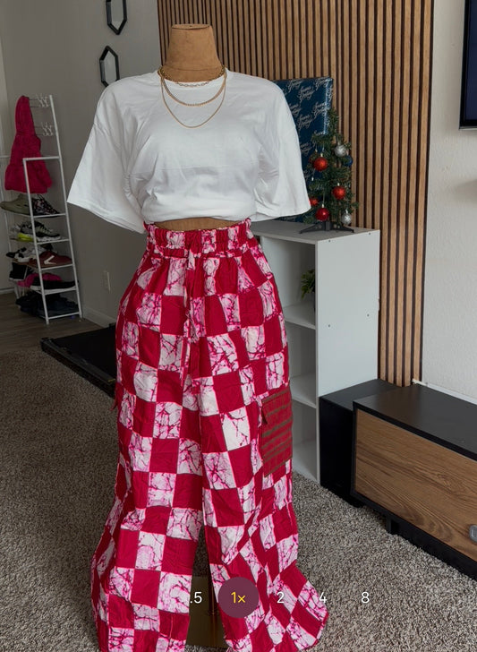 004 African Print Pant, Ankara wide leg palazzo trouser, women clothing's, African unisex pants, Trendy Adire Asoke, Elastic Rope waist. Fits a size 6 to size 16