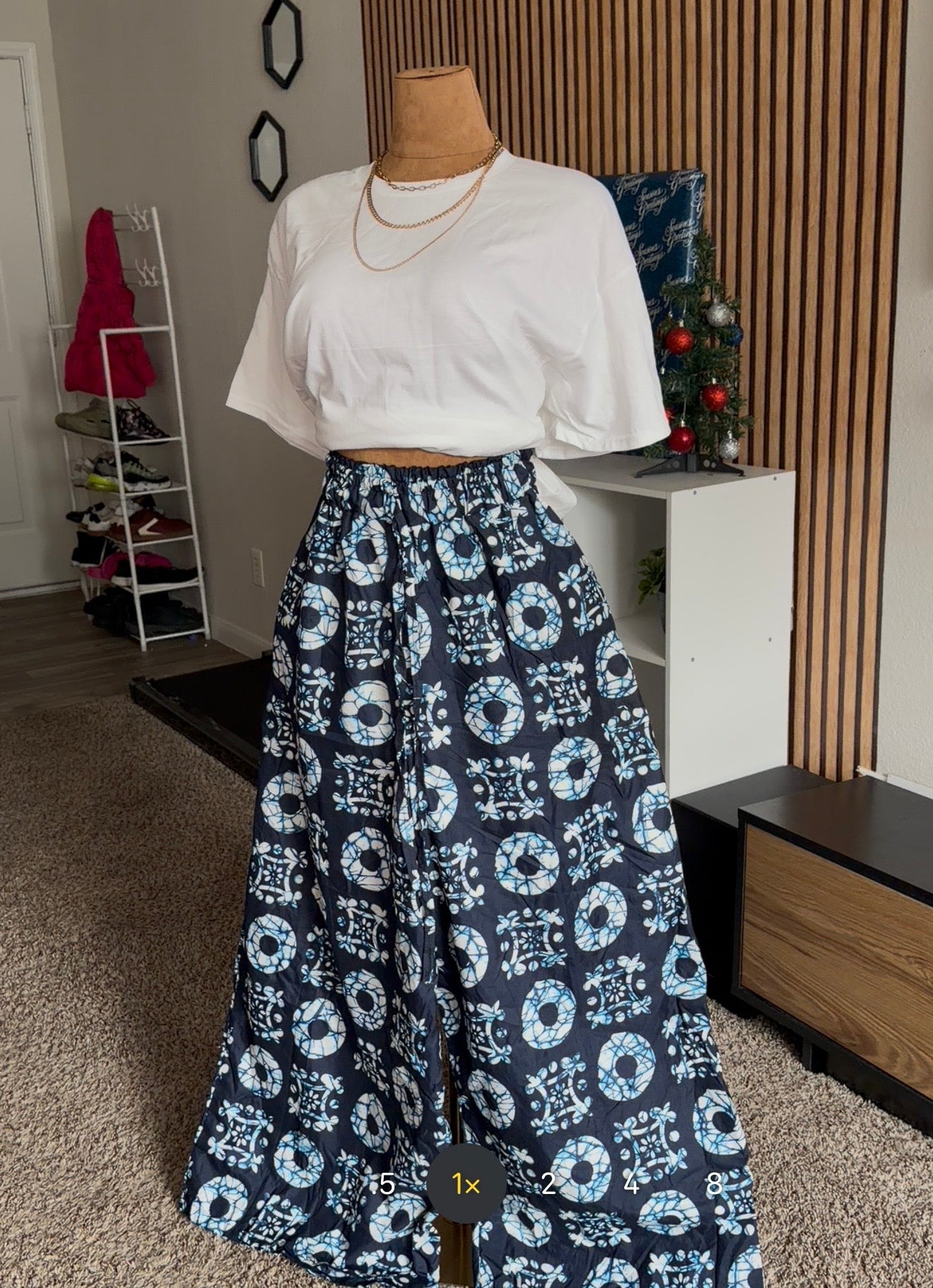 003 African Print Pant, Ankara wide leg palazzo trouser, women clothing's, African unisex pants, Trendy Adire Asoke, Elastic Rope waist. Fits a size 6 to size 16