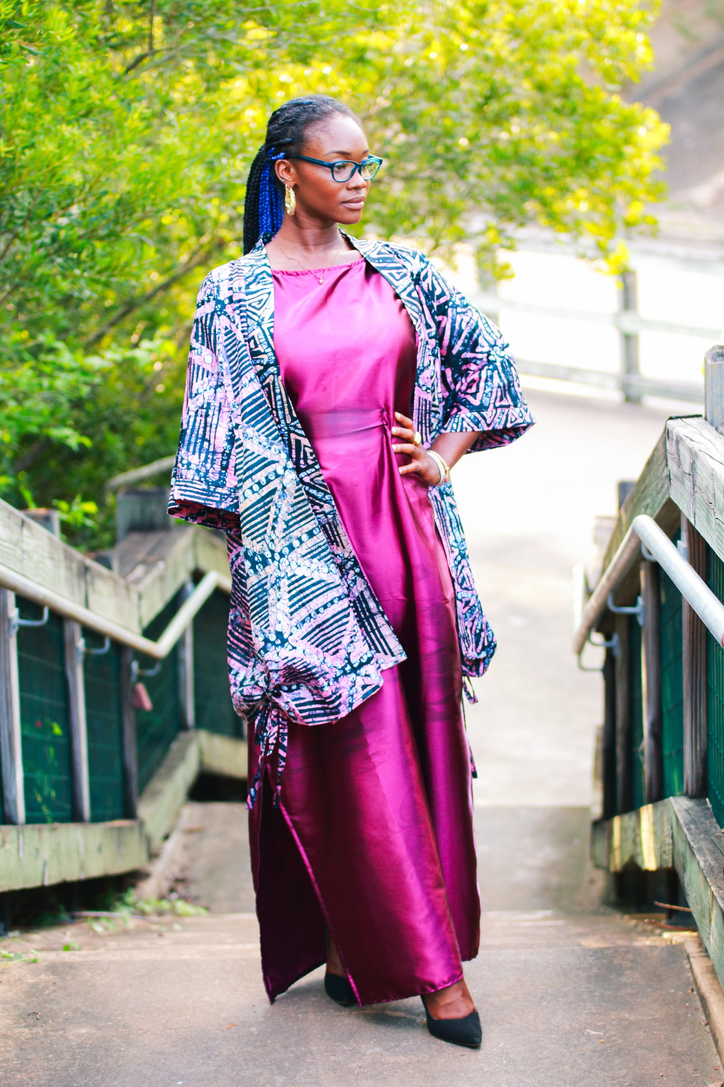 ORE DRESS AND KIMONO JACKET WITH SIDE POCKETS
