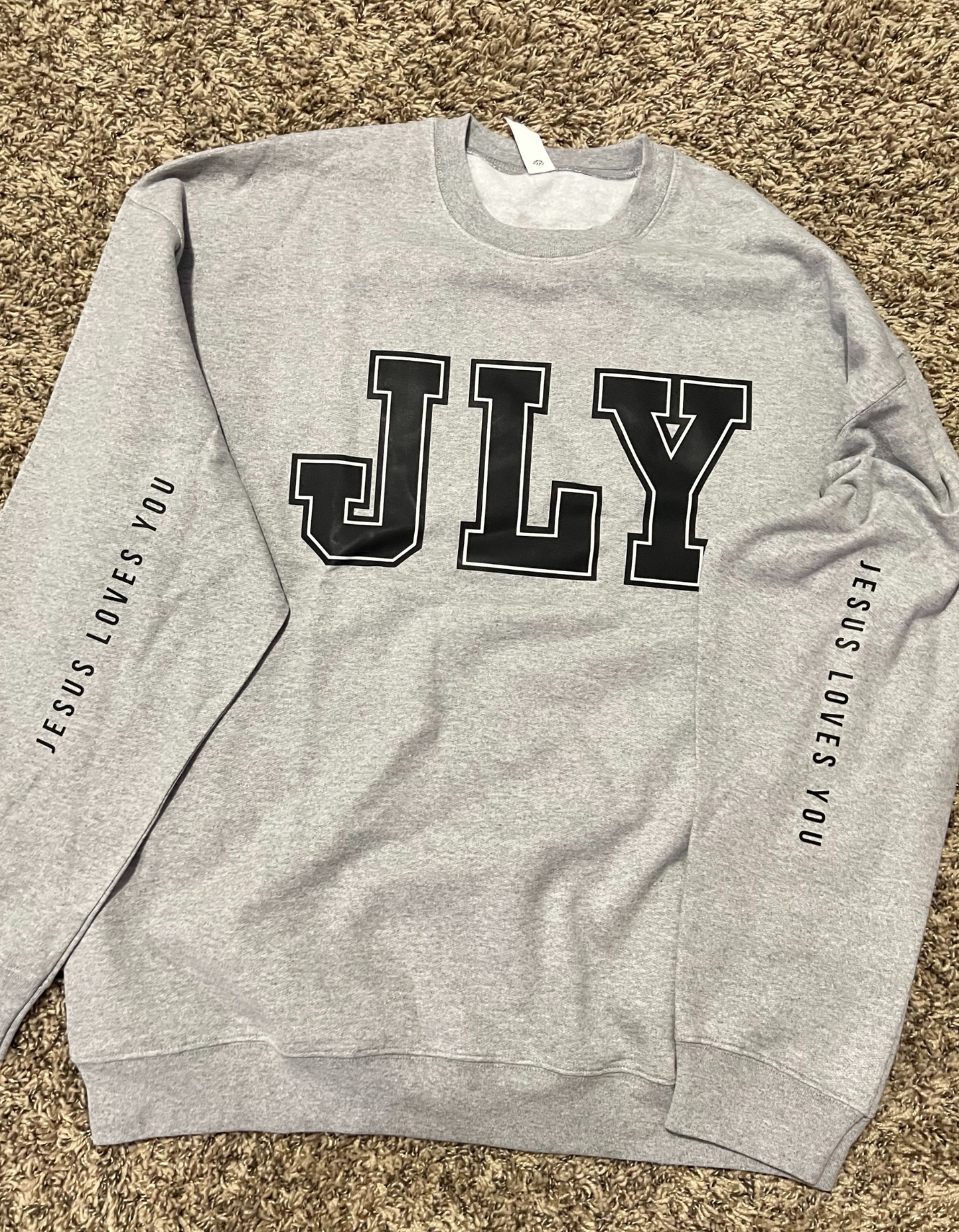 JESUS LOVE YOU GREY SWEATSHIRT NOT FORSAKEN FOREVER LOVED CREWNECK JOHN 3:16