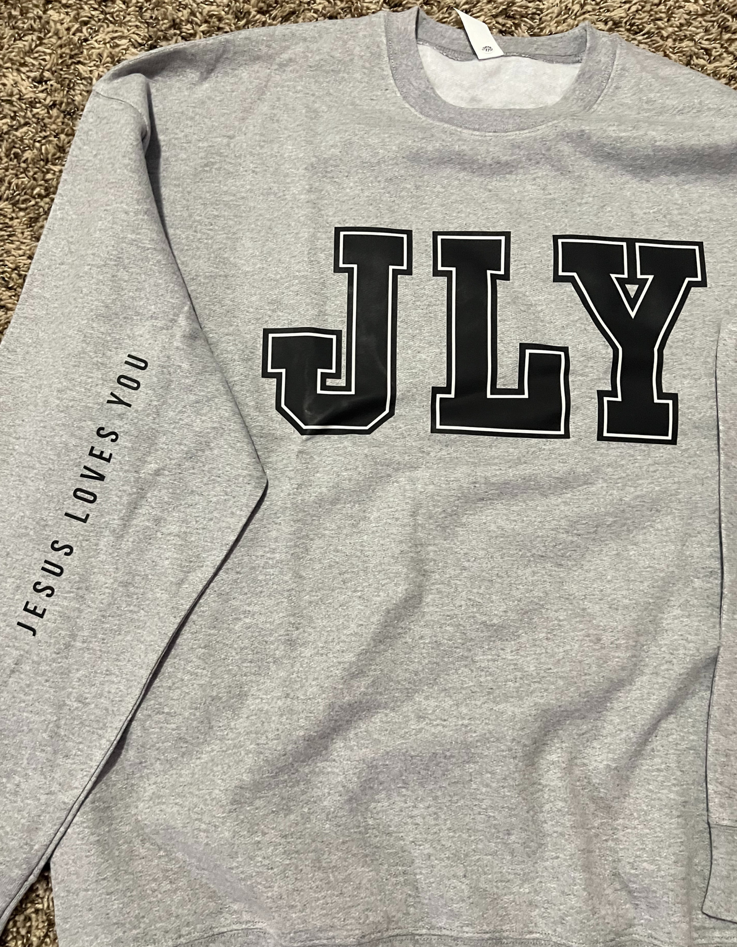 JESUS LOVE YOU GREY SWEATSHIRT NOT FORSAKEN FOREVER LOVED CREWNECK JOHN 3:16