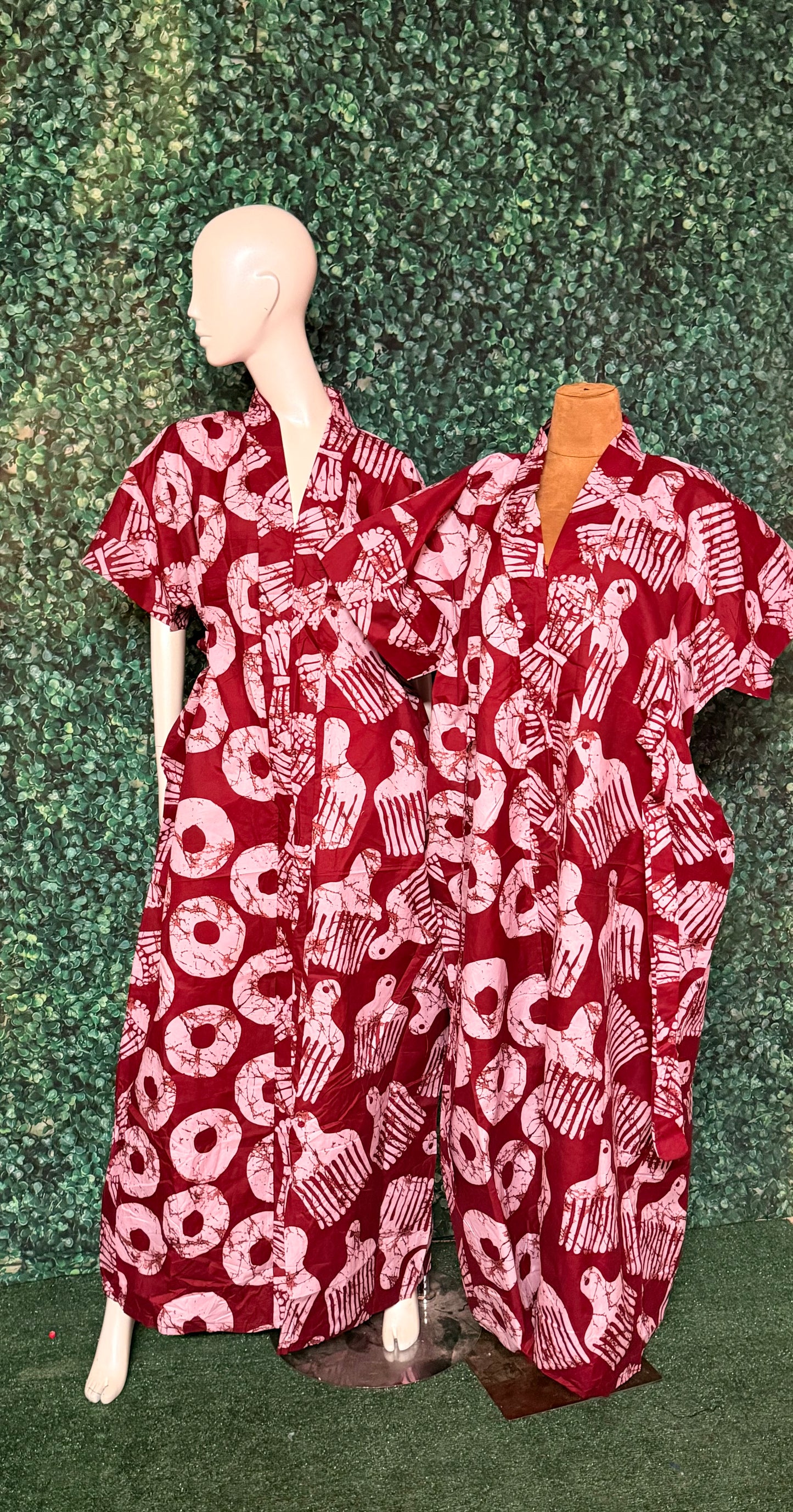 Trendy Stylish Ankara Bubu Long Dress with Waist Belt, Side Pockets, Loose fit, One Size Fit