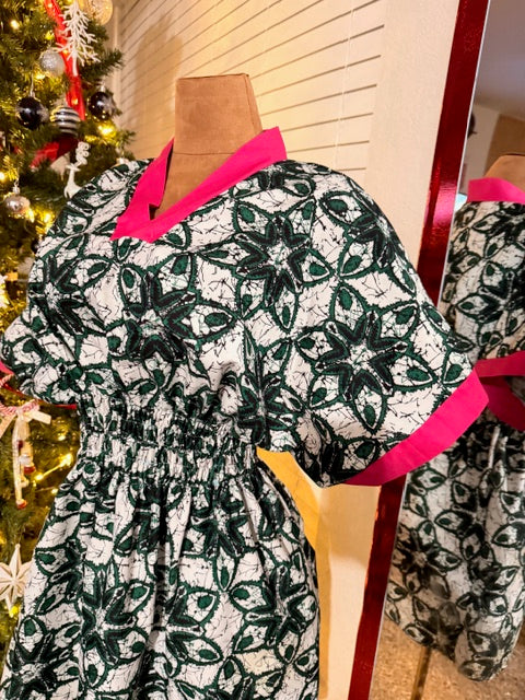 Ire African Print Ankara Fabric Short Dress, ready-to-wear Women's clothing, Handmade flare midi elastic shirred waist Ankara gown